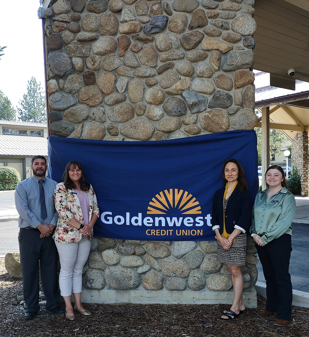 Goldenwest Credit Union from left: Mark Farmer, manager; and Jennifer Rakocy, Petia Korp and Hannah Stepan.