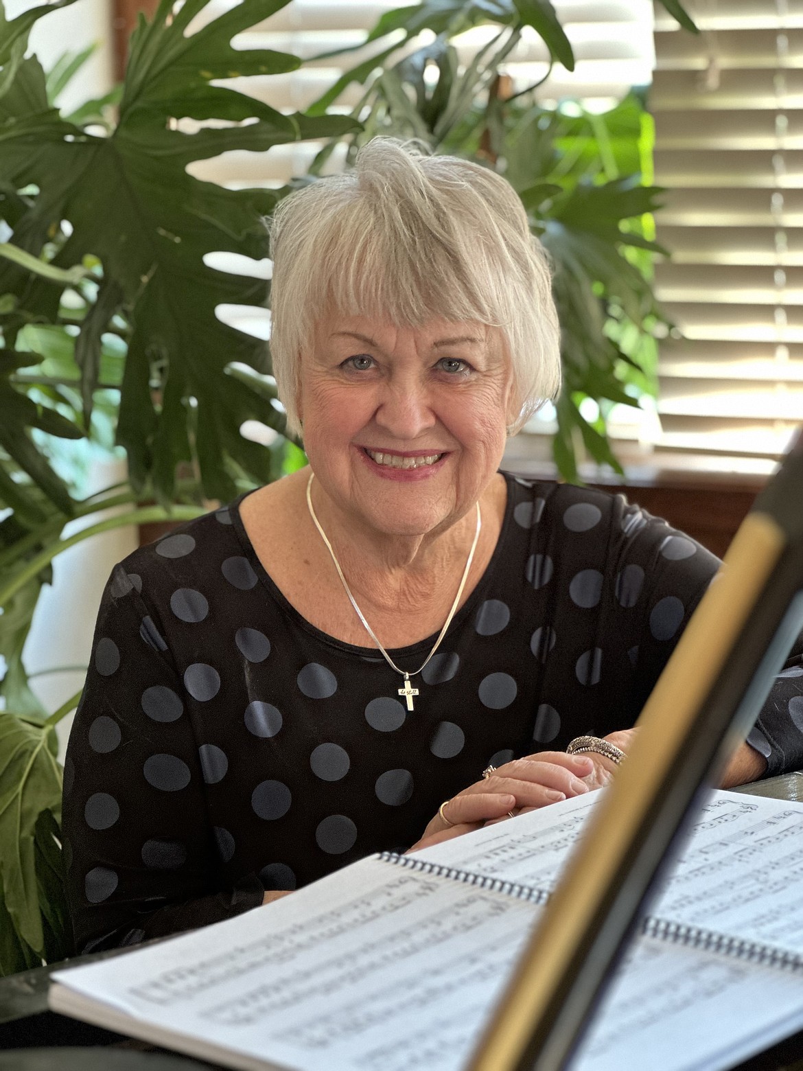 Piano teacher Harriet West at her studio in Moses Lake. Besides teaching, West also fills in at various local churches when their musicians aren’t able to make it.
