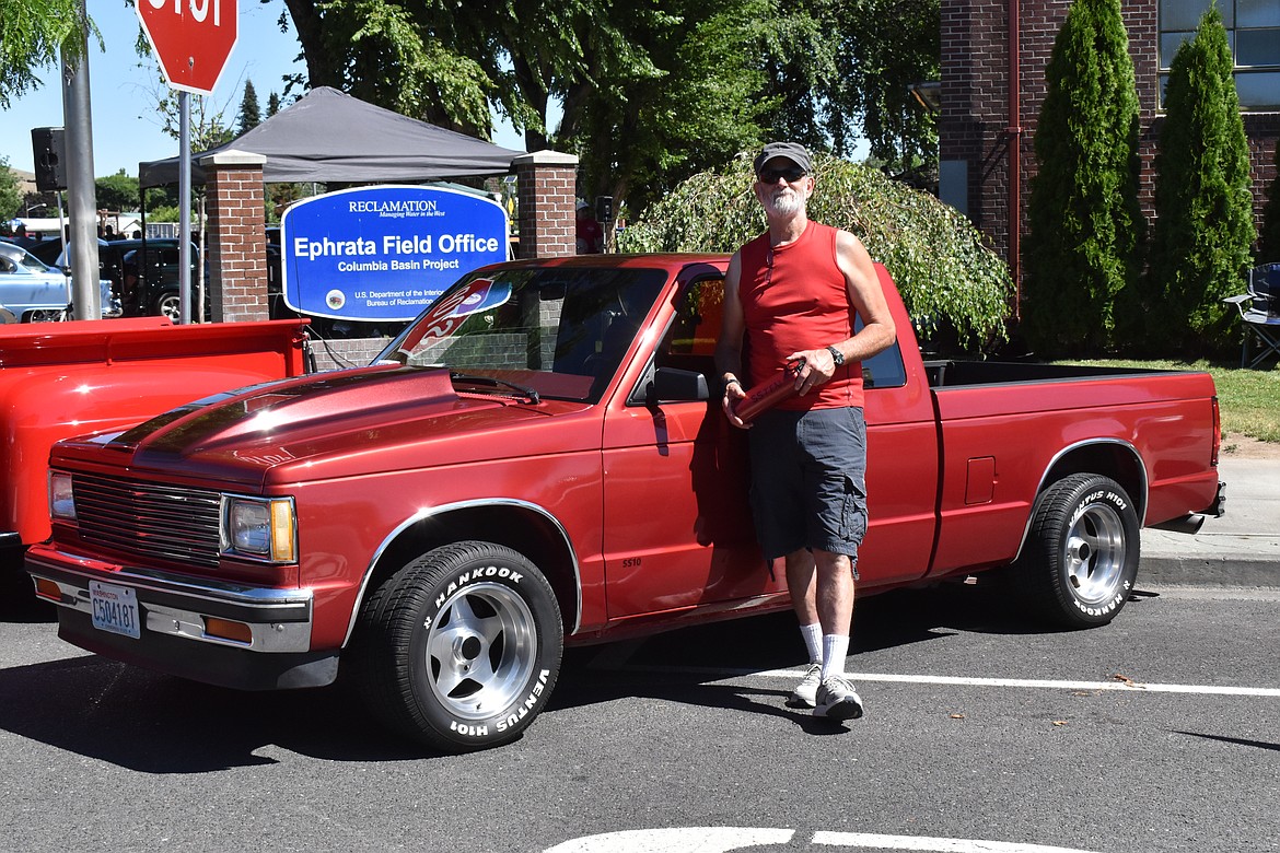 Scott Watkins of East Wenatchee poses with his Chevrolet S10 truck at the 2022 Car Show and Shine in Ephrata. This year’s event will be held on Saturday, July 15.