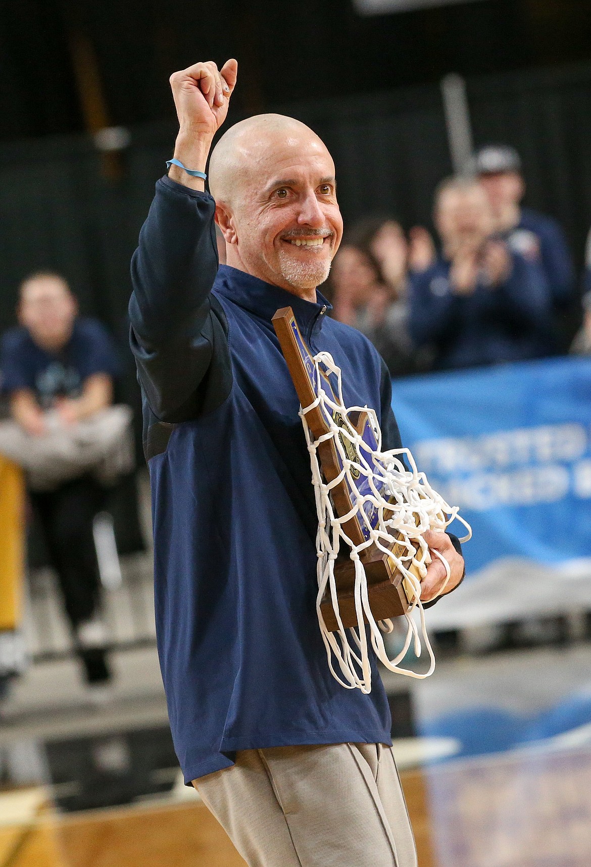 JASON DUCHOW PHOTOGRAPHY
Lake City High boys basketball varsity assistant coach Kelly Reed, after the Timberwolves won the state 5A title in Nampa in March.