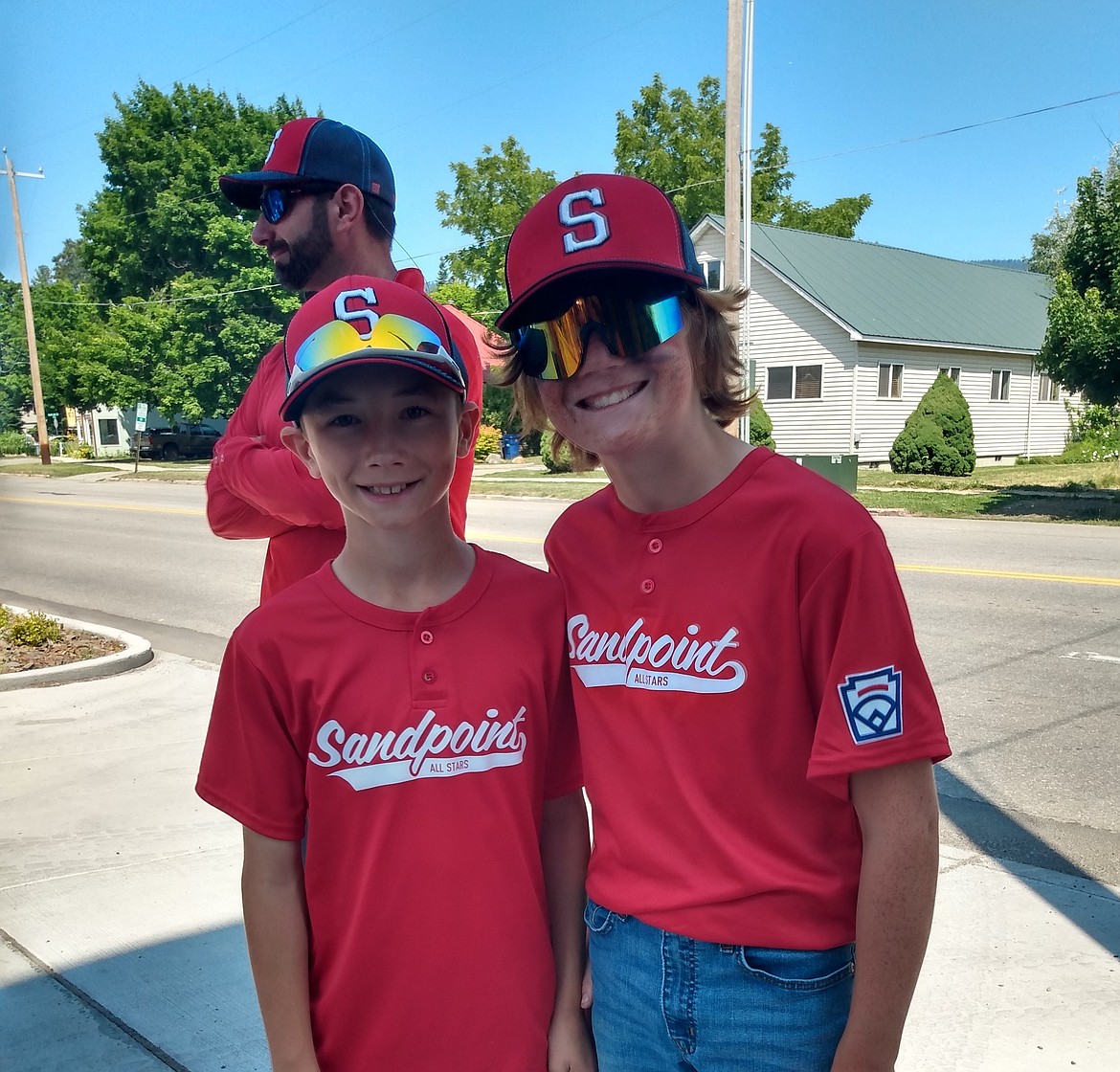 Sandpoint's Cruz Oliver (left) and Bonners Ferry's Gordon Woelfle (right) pose for a photo at the Sandpoint 4th of July Parade.