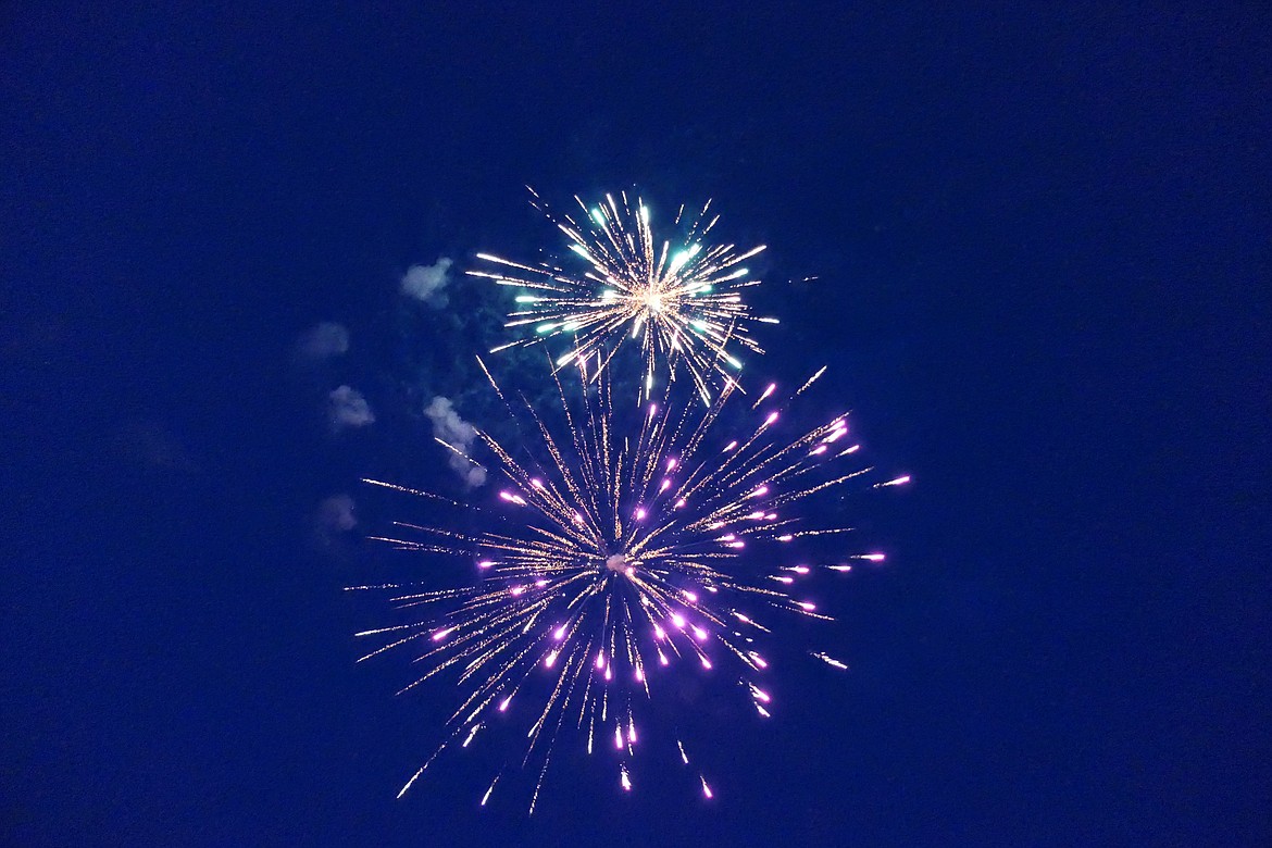 Fireworks light up the night sky over Paradise capping a long day of celebration in the small Sanders County town.  (Chuck Bandel/VP-MI)