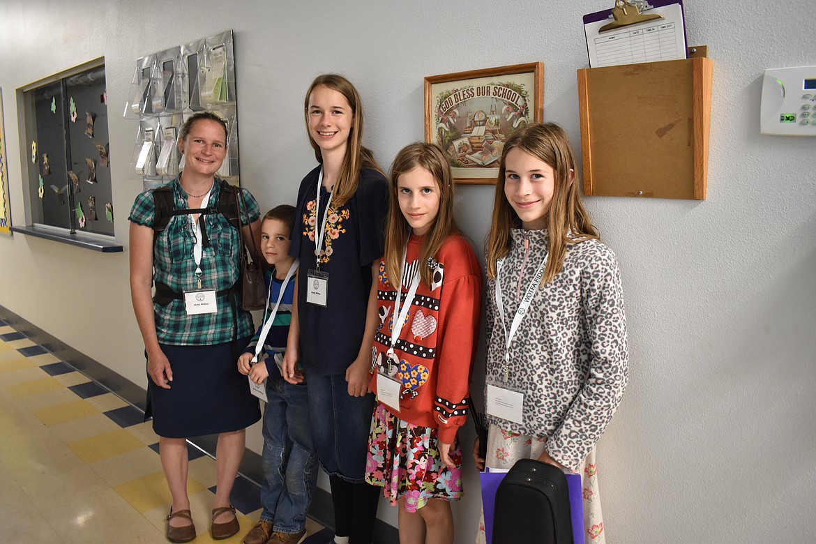 The Wilbur Family – from left, Molly, Benjamin, Annie, Naomi and Ruth – drove from Priest River, Idaho for the Washington Old Time Fiddlers Fiddle Camp.