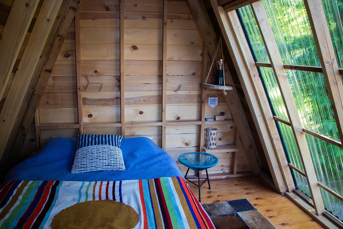 Inside the A-Frame cabin at the Tabacco River Ranch glamping site in Eureka, MT. (Kate Heston/Daily Inter Lake)