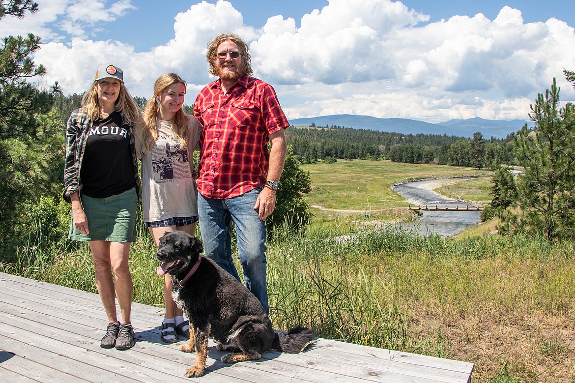 Karl Kassler, Coco Eisinger and Nikki Eisinger are seen at the Tobacco River Ranch, where they host glampers at various cabin sites. (Kate Heston/Daily Inter Lake)