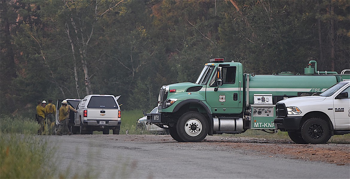 Firefighters responded to two wild fires located just off Champion Haul Road Thursday evening. (Scott Shindledecker/The Western News)