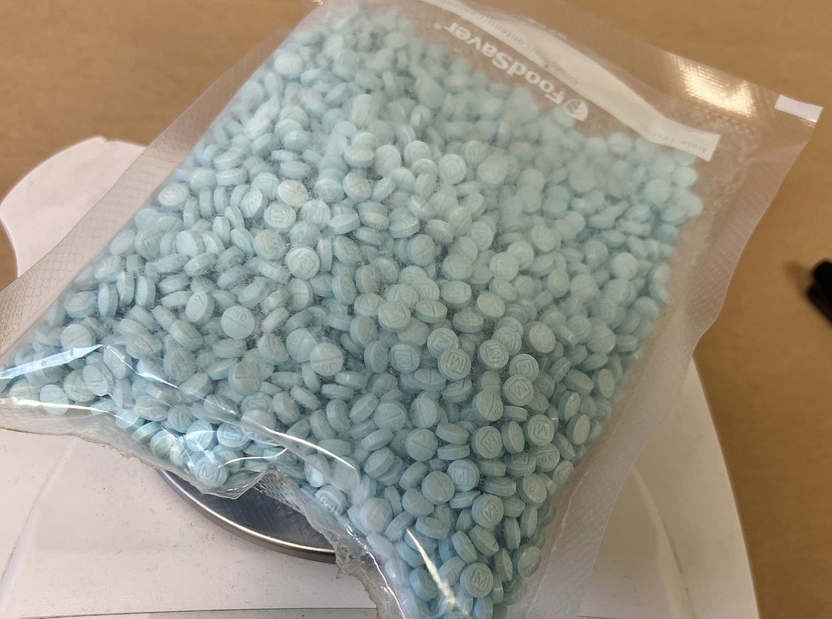 Fentanyl pills, often blue like those shown here, are usually smoked but can also be ingested orally. Officials at the Grant County Jail say a majority of those who enter the jail due to an arrest are facing an addiction to fentanyl. Meanwhile, officials at the Grant County Coroner’s Office say overdoses due to fentanyl are seeing a dramatic rise.