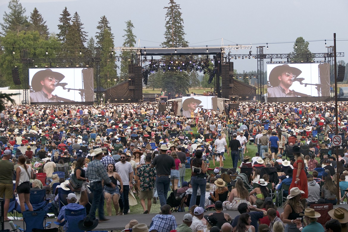 Crowds gather to watch Colter Wall at the Under the Big Sky music festival on Friday, July 14, 2023. (Matt Baldwin/Daily Inter Lake)