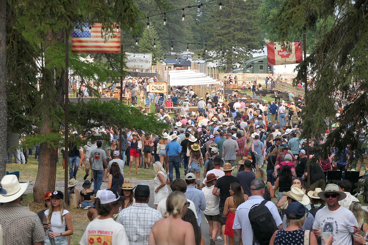 Crowds gather on Big Mountain Ranch for the Under the Big Sky music festival on Friday, July 14, 2023. (Matt Baldwin/Daily Inter Lake)