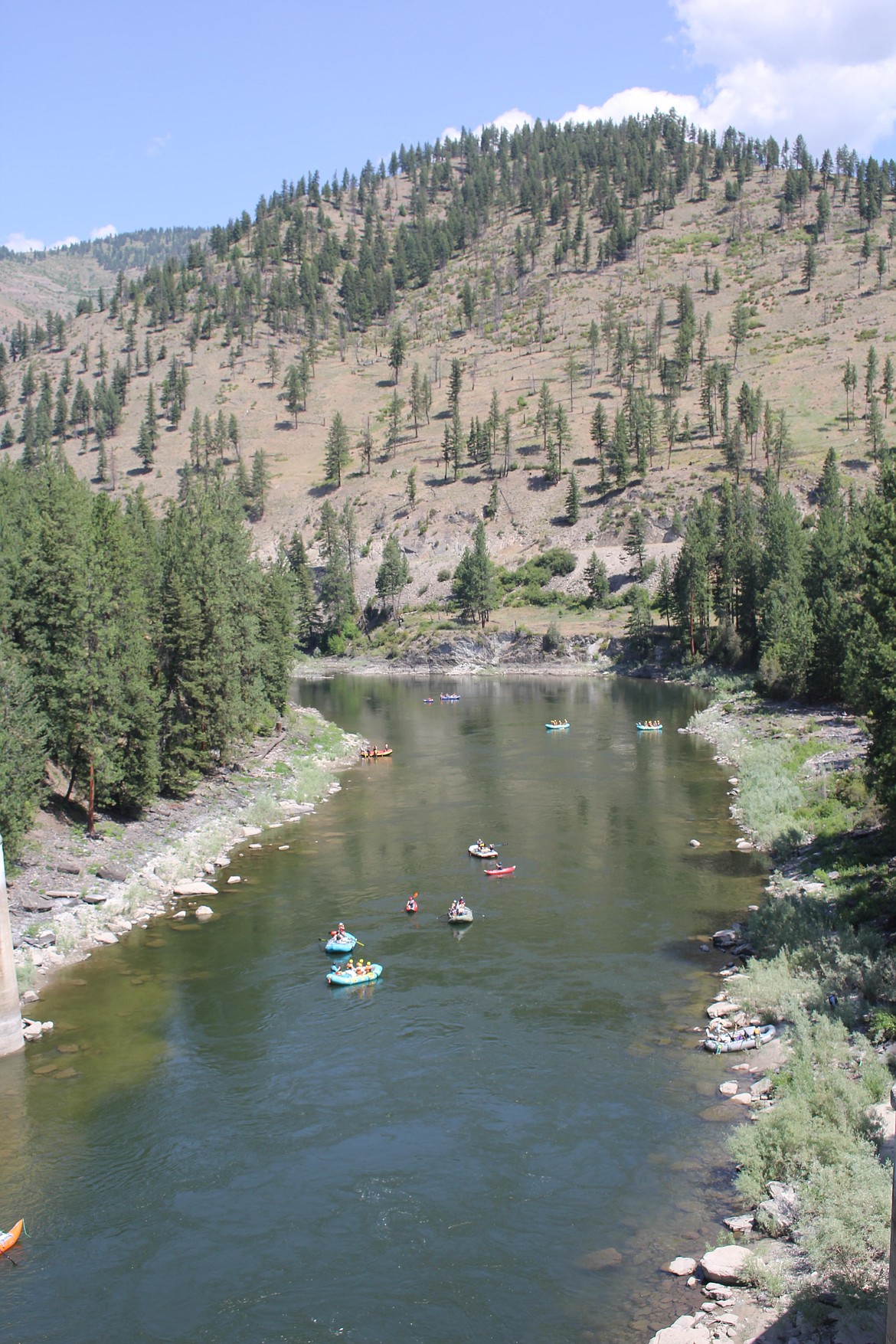 Warm and sunny weekends keep the launch ramp in Cyr busy with floaters ready to tackle the Alberton Gorge. (Monte Turner/Mineral Independent)