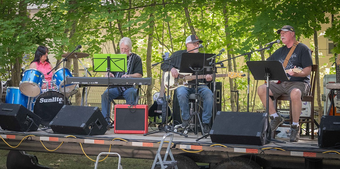 Musicians Bruce Craw, Barbara Collins, Terry Collins and David Skinner with the Steep River Band from Thompson Falls. (Tracy Scott/Valley Press)