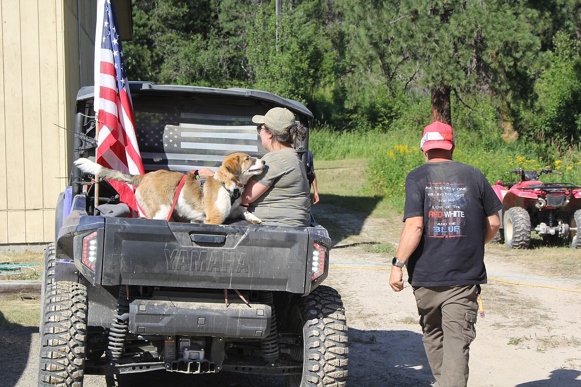 The American flag and Man’s Best Friend(s) in the back of a side by side says everything one needs to know about the extremely successful West End Annual ATV Ride last Saturday. (Monte Turner/Mineral Independent)