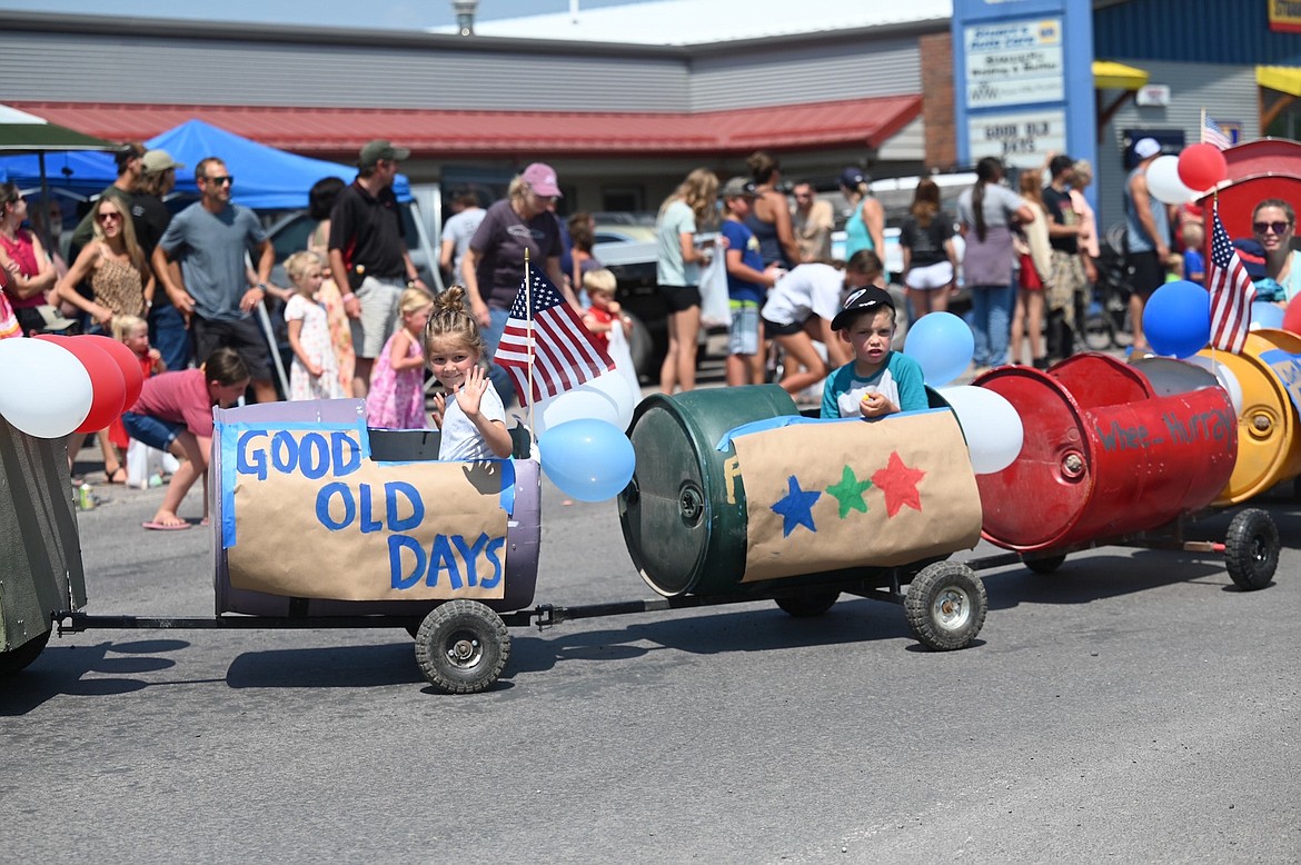 Small fry were tugged through town during the Good Old Days parade. (Christa Umphrey photo)