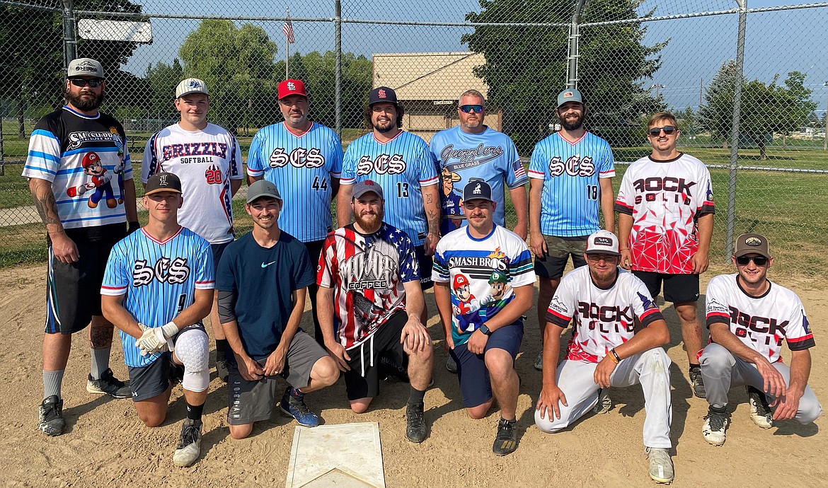 The 2023 Boundary County adult softball league all-star team. Pictured, top row, from left: Osa Orison, Trey Bateman, Doug Helmuth, Rodney Helmuth, Chris Sabin, Monty Martin, Ben Skrivsrth. Bottom row, from left: Jesse Dunham, Shane Banning, Keith Coulson, Tyler Beachy, Glen Yoder, Lamar Shelter.