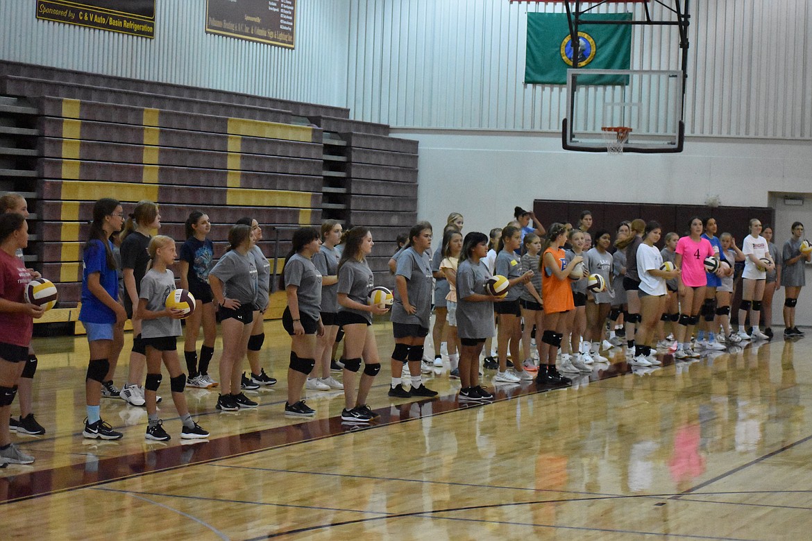 More than 60 volleyball campers took to the gymnasium at Moses Lake High School for the Lil Mav volleyball camp from Tuesday through Thursday.