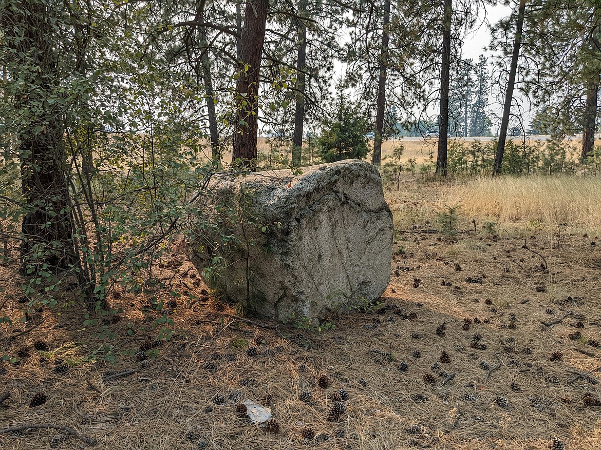 Post Falls resident Bruce Kauffman shared this photo of a boulder that has been removed from where it sat for years near the Interstate 90 and Highway 41 interchange. "Last seen on Wednesday, July 12, inside the I-90 westbound exit ramp at Idaho 41," Kauffman said. "Nothing but a hole in the ground remains."