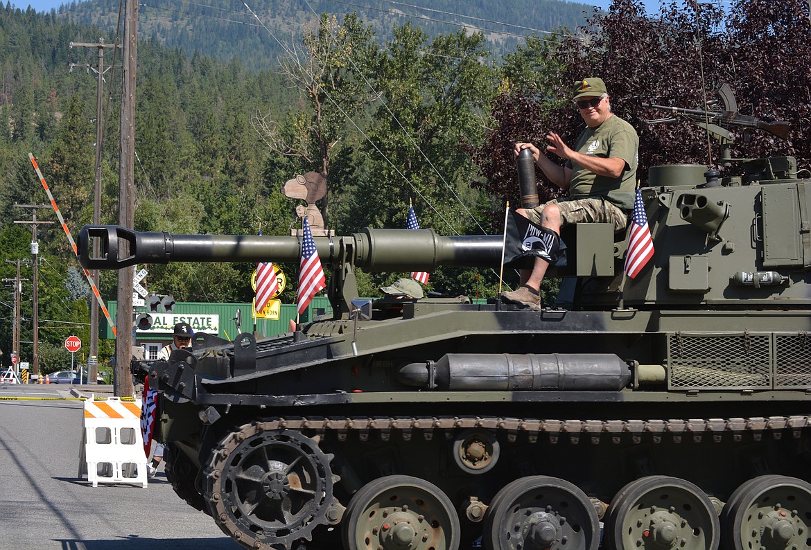 Aaron Sigmund was amazed to see a tank show up as part of this year's Rathdrum Days Parade. (CAROLYN BOSTICK/Press)