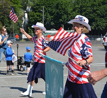 The North Idaho Sparklers dance team kept in formation as they made their way down Main Street during the Rathdrum Days Parade.