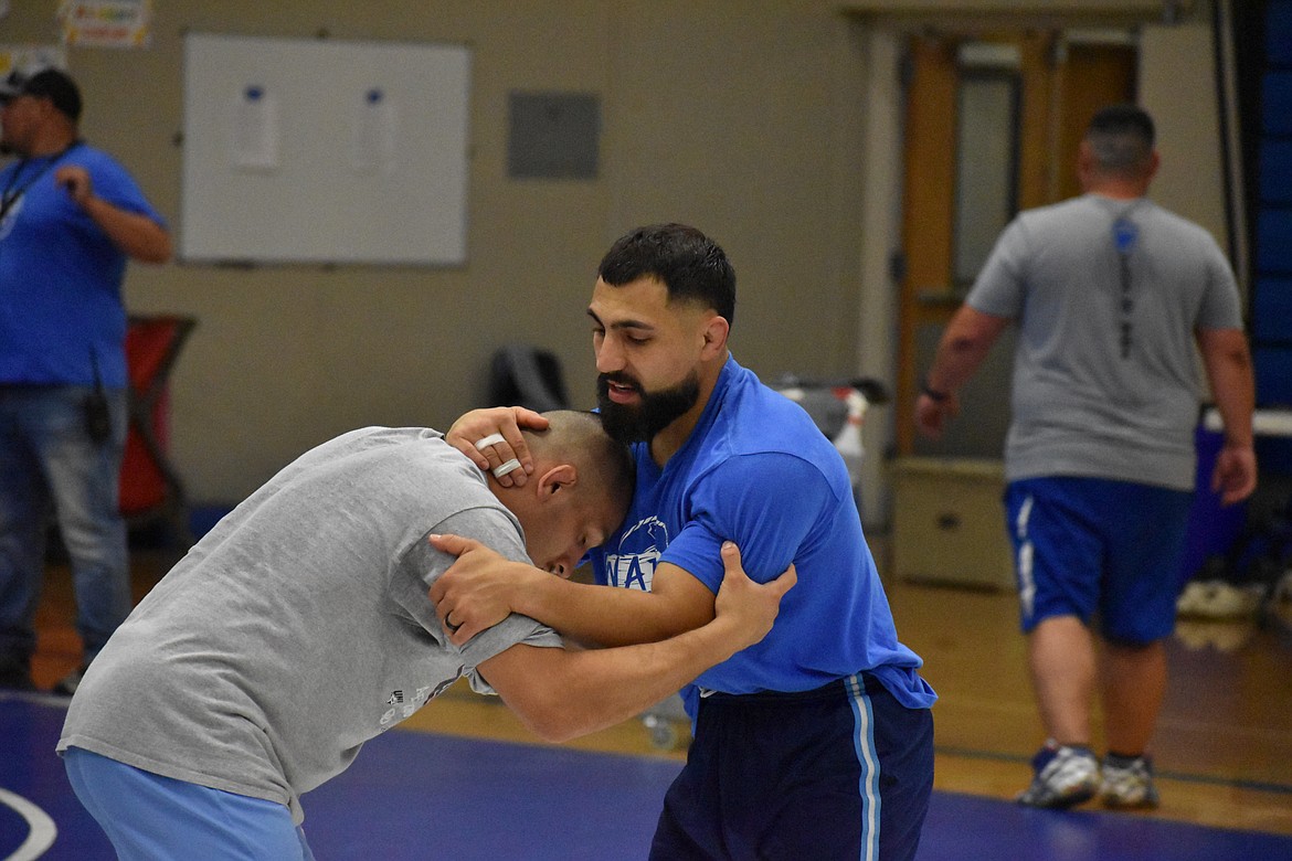 The Warden Wrestling Camp featured instruction by Chris Castillo, right, and Frank Almaguer.