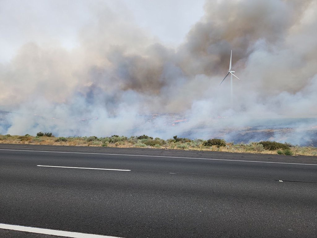 A vehicle fire closed I-90 between Ryegrass and the Vantage Bridge Monday afternoon.