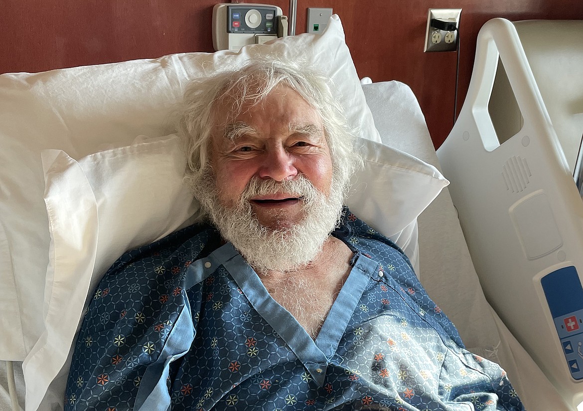 Clifford Persons recuperates at Logan Health Whitefish following his rescue from the Frozen Lake area of Lincoln County. (Photo provided)