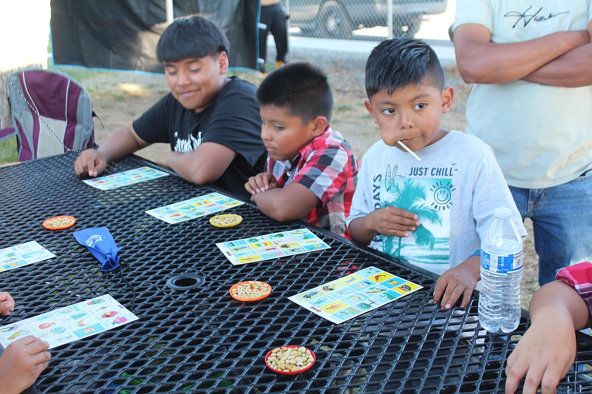 Bingo was one of the games at Mattawa’s combined health fair and summer movie night.