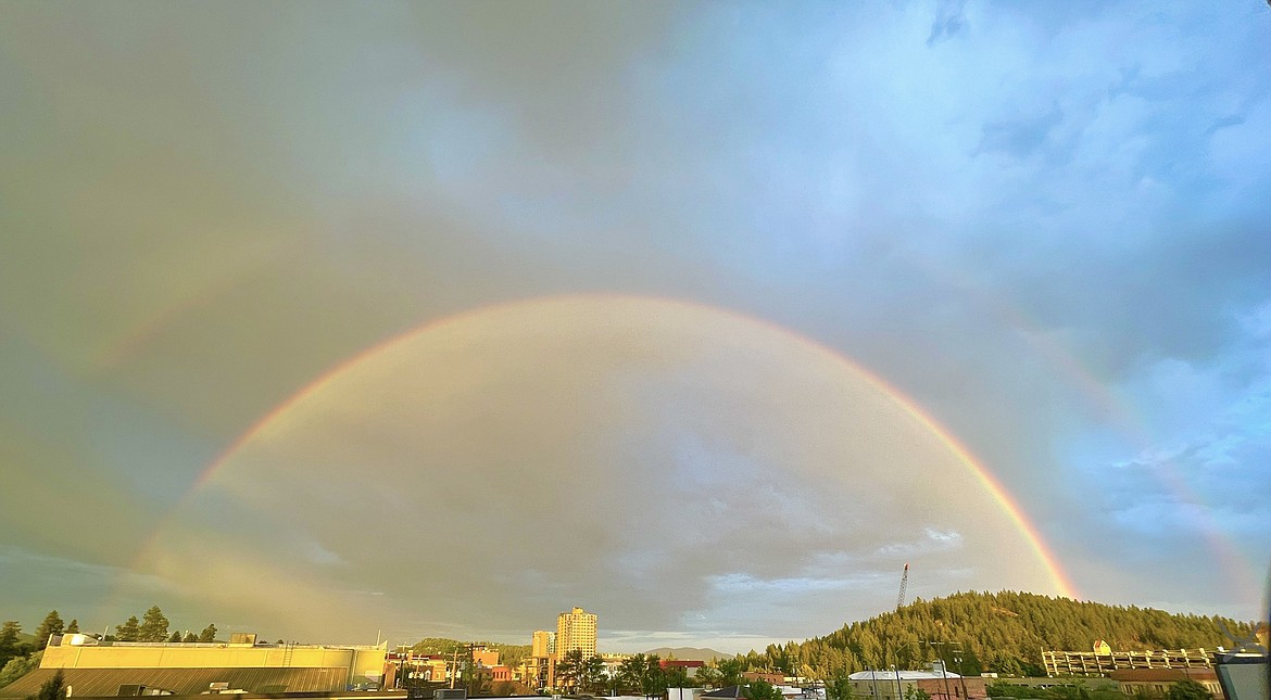 Coeur d'Alene resident Judith Yancey captured rainbows over the city as the sun was setting Monday evening.