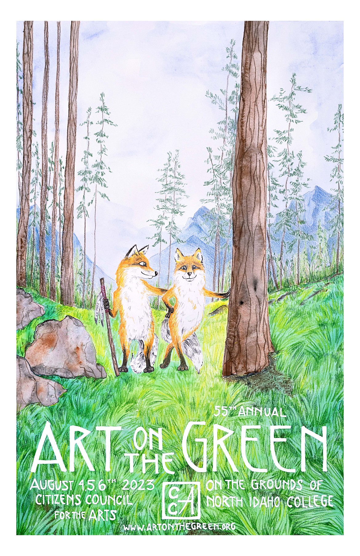 This year's Art on the Green Poster Contest winner is Brittany Groves, a respiratory therapist at Sacred Heart Medical Center in Spokane. "I wanted to paint something joyful, and I love foxes in particular," she said in a news release. "I feel honored to be chosen and excited to see the other beautiful works of art at this year's festival."