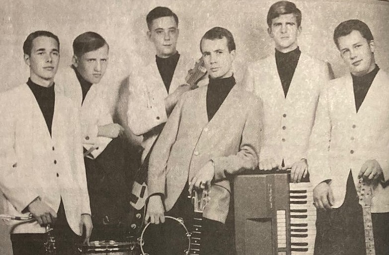 The Shadows in 1964. From left, Jack Fullwiler, Doug Wanamaker, Pete Shepperd, Jim Frame, Dexter Yates and Mike Bolan.