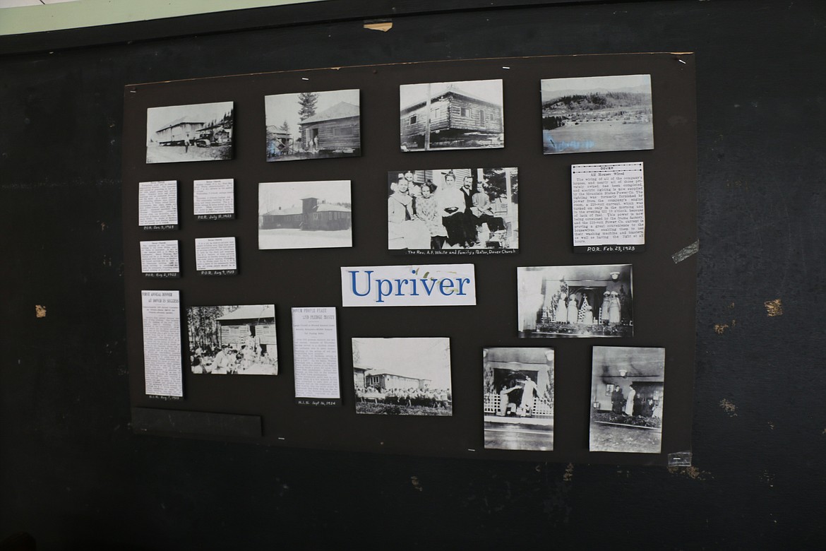 A display of historic photos from the community's early days.