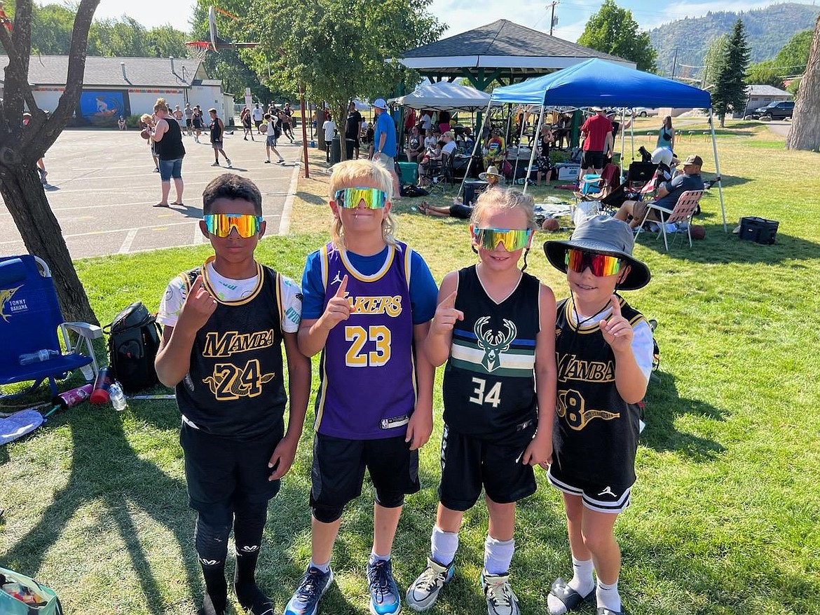 Courtesy photo
The Gun Show won the third/fourth grade division of the Silver Hoops 3-on-3 basketball tournament on Sunday in Kellogg, going 6-0. From left are Aure Brennan, Zane Scholes, Brody Brennan and Eli Ferguson.