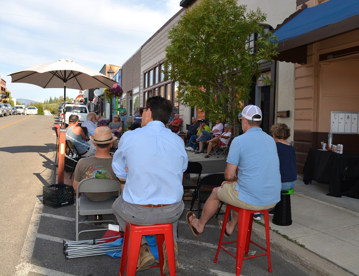 Duane “Duke” Little talked about the connection that his family had to the Mining Wars in 1899 during a Front Porch Conversations in front of 125 McKinley Ave. in Kellogg.