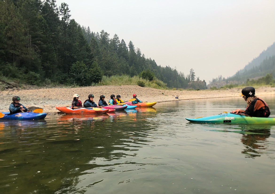 A Montana Kayak Academy instructor leads a whitewater kayaking lesson. (Photo Courtesy of Montana Kayak Academy)