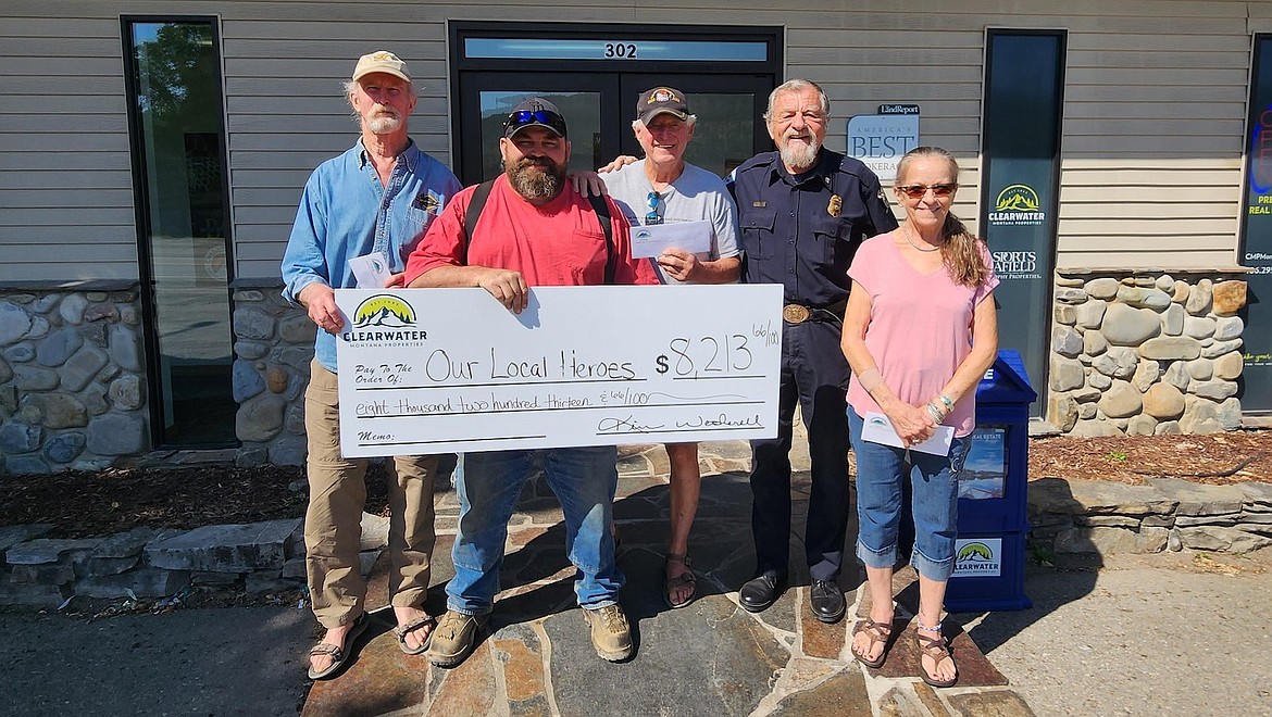 Clearwater Montana Properties recently presented a charitable donation check to Troy area non-profit organizations. (Courtesy photo)