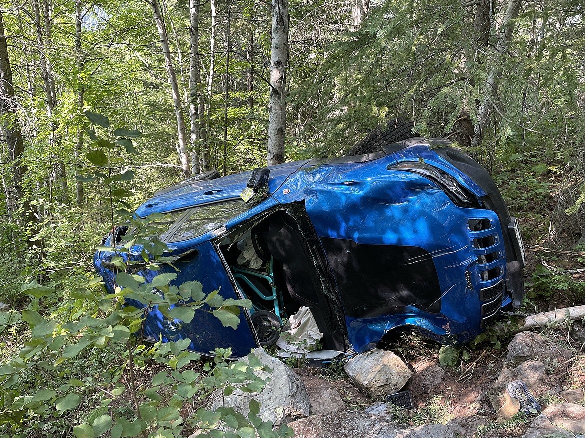 The Jeep Cherokee at the bottom of the slope. (Photo provided by the Park Service).