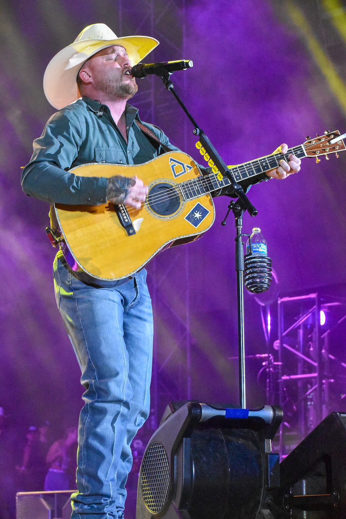 Cody Johnson closed out Day one of Watershed with a late performance due to an hour long wind delay. He told the crowd while they waited that he would start the concert as late that night as needed to ensure he could perform his whole set for them.