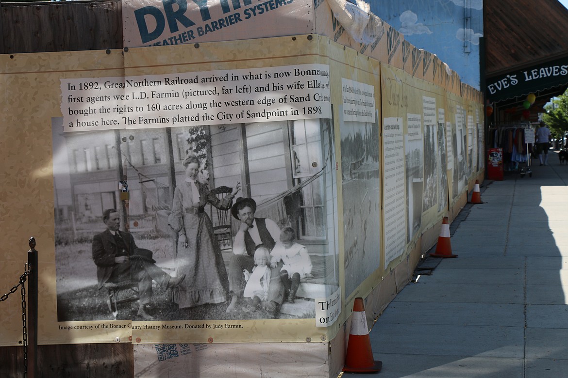 A photo showing L.D. and Ella Mae Farmin featured on a mural in downtown Sandpoint. The mural is one of several placed along a history tour of the community.