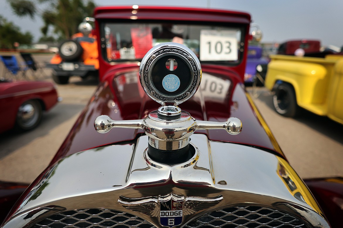 A Dodge on display at the Evergreen Show 'N Shine car show at Conlin's Furniture on Saturday, Aug. 5. (Jeremy Weber/Daily Inter Lake)