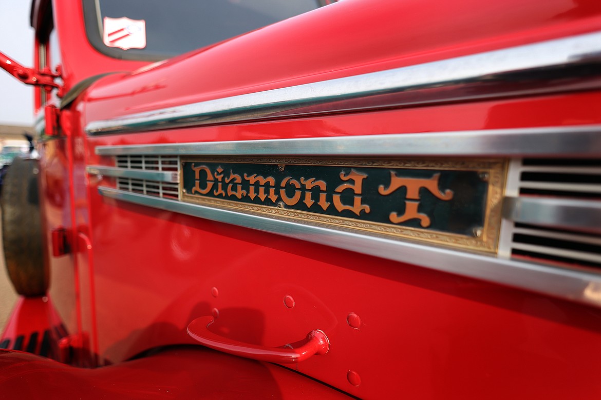 The logo on a Diamond T pickup at the Evergreen Show 'N Shine car show at Conlin's Furniture on Saturday, Aug. 5. (Jeremy Weber/Daily Inter Lake)