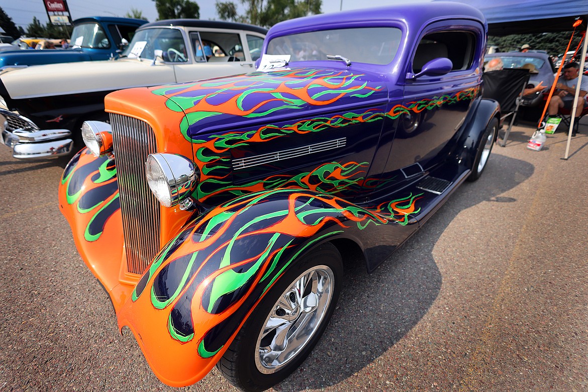 A colorful 1934 Chevy Coupe at the Evergreen Show 'N Shine car show at Conlin's Furniture on Saturday, Aug. 5. (Jeremy Weber/Daily Inter Lake)