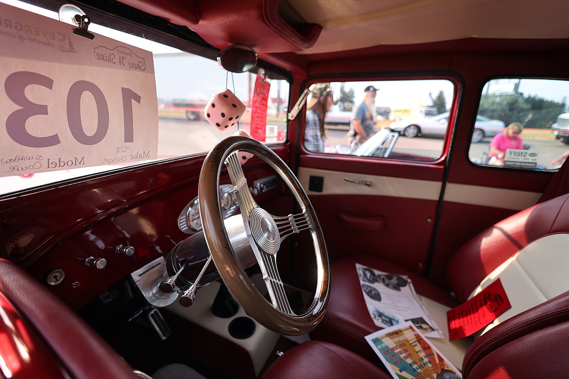 The interior of a 1928 Dodge Coupe at the Evergreen Show 'N Shine car show at Conlin's Furniture on Saturday, Aug. 5. (Jeremy Weber/Daily Inter Lake)