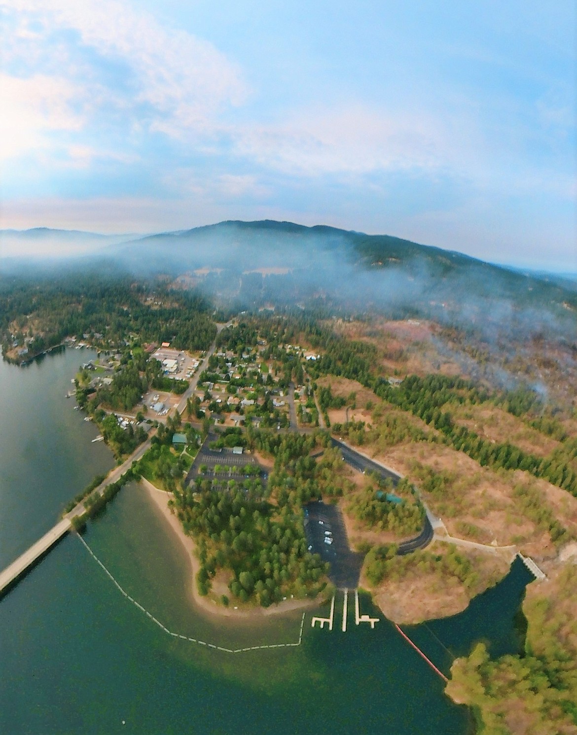 Smoke rises from the Ridge Creek Fire on Saturday.