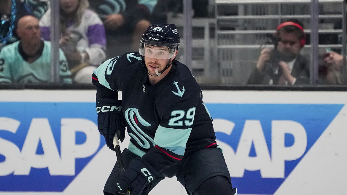 Seattle Kraken defenseman Vince Dunn re-signed with the Kraken on a four-year contract last week after marking career highs in goals, assists and points last season.