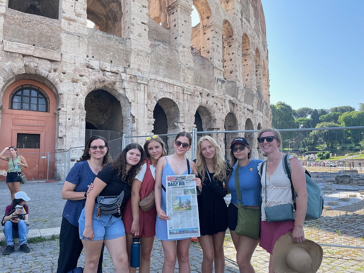 The girls of troop 1806 visiting the Colosseum