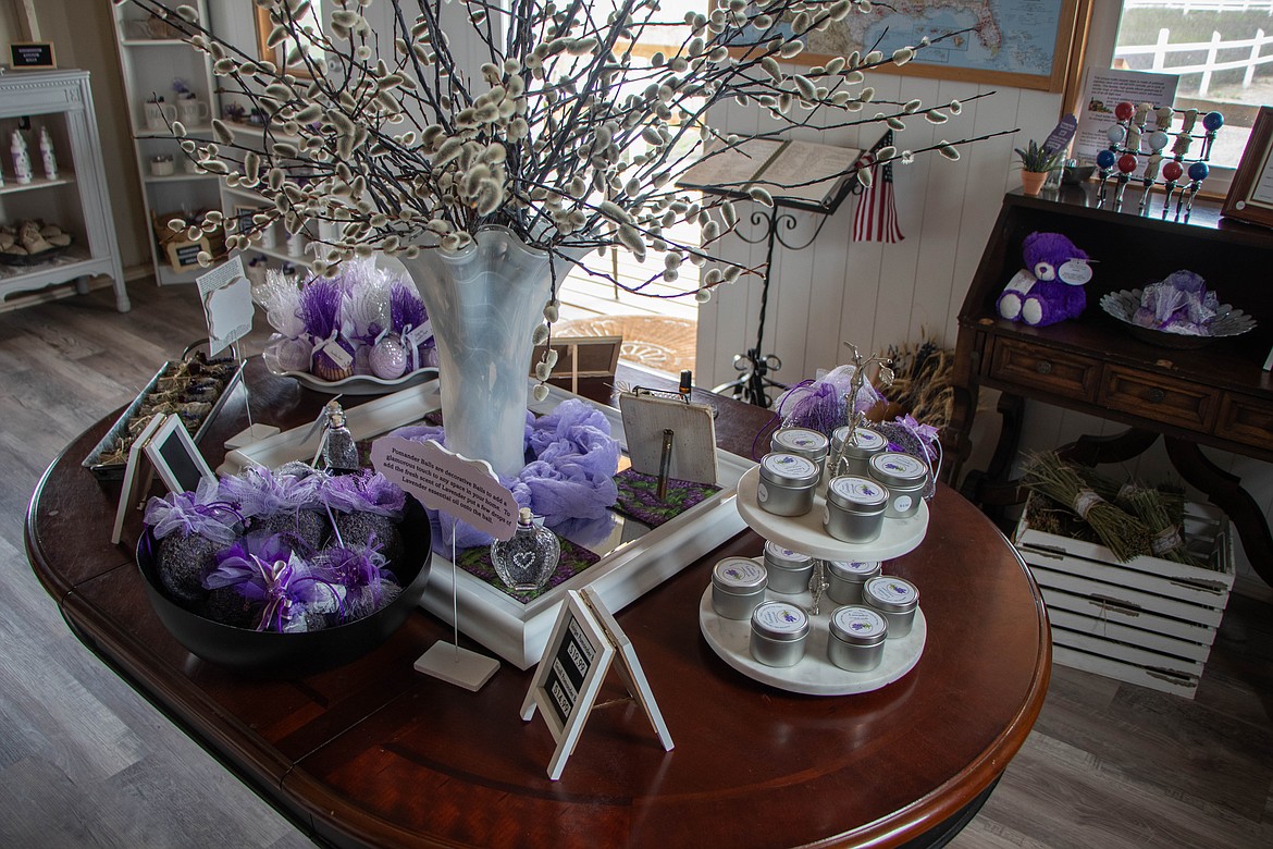 The shop at Longview Lavender Farms has a multitude of lavender goods for sale, made from the farm's homegrown lavender. (Kate Heston/Daily Inter Lake)