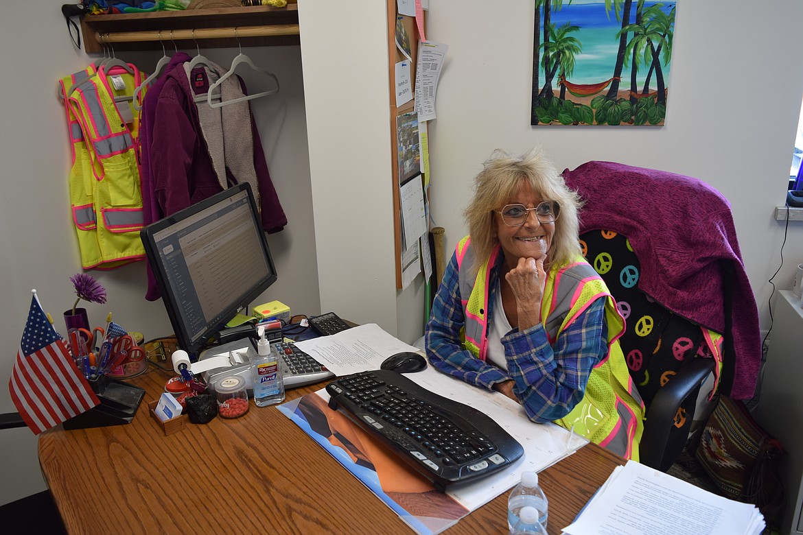 Peny Archer, Community Services of Moses Lake’s operations manager, sits at her desk inside the CSML office, located at 9299 Beacon Road in Moses Lake. Archer has worked at the food bank for 23 years.