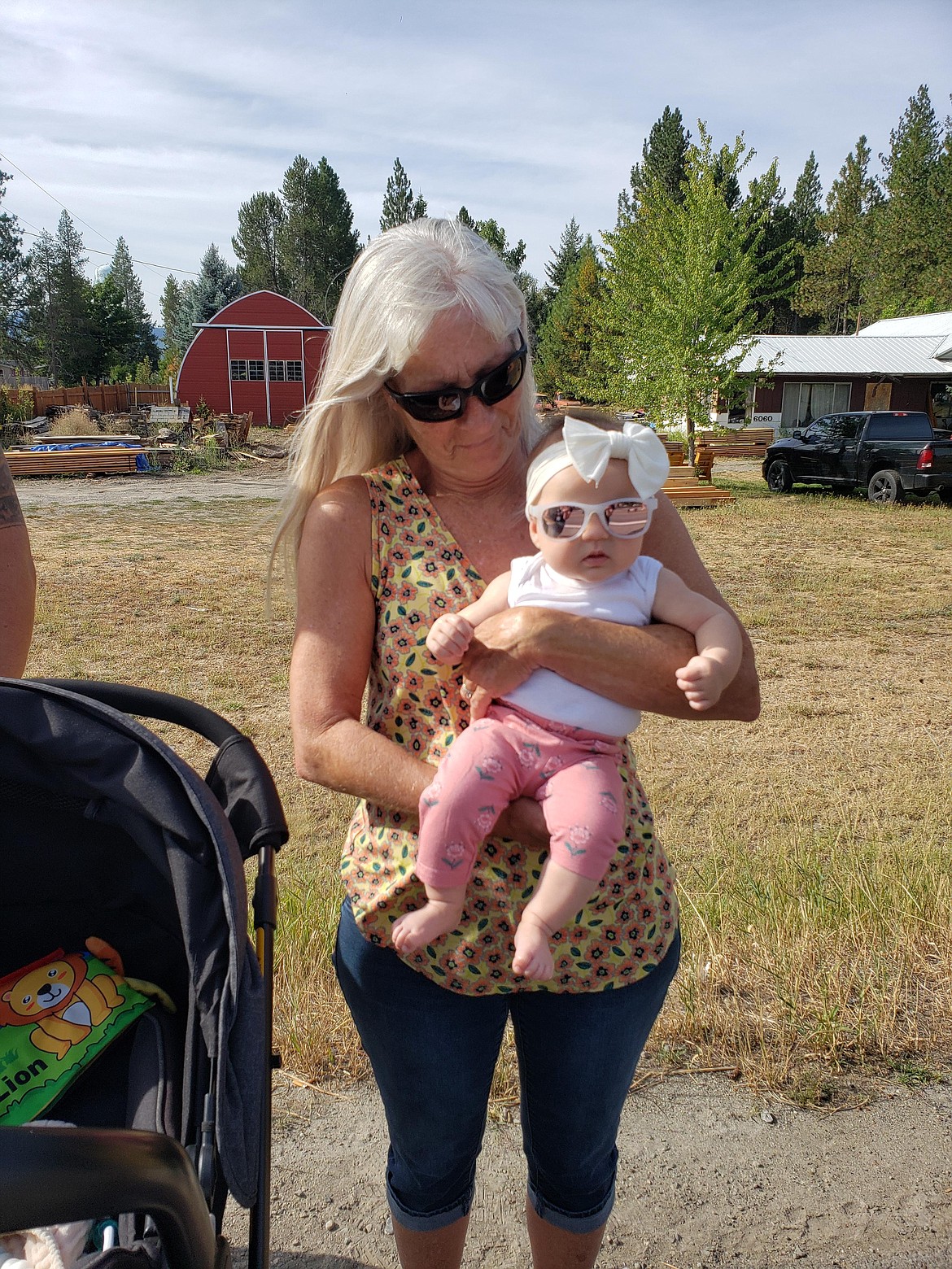 Lorri Hodgman and Brailyn Schmidt are all smiles as they celebrate the 114th Athol Daze parade Saturday.