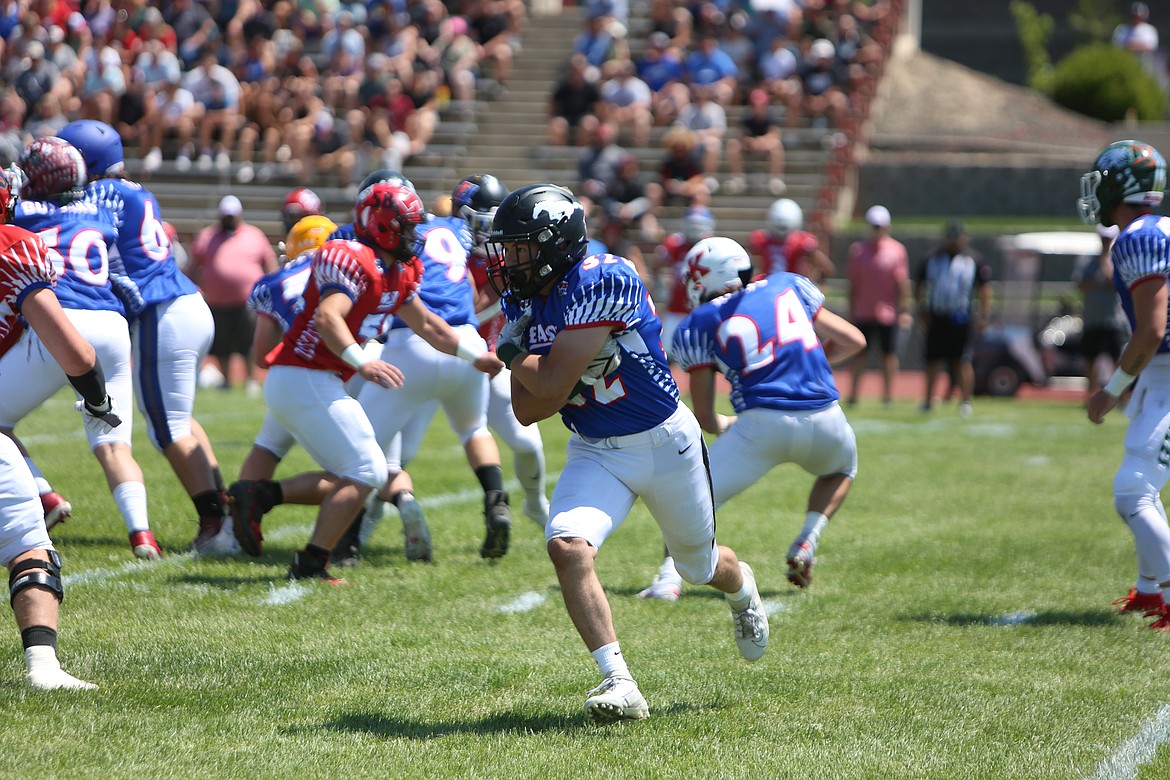Royal running back Kaleb Hernadez won East Offensive MVP at the Earl Barden Classic in June, scoring a go-ahead touchdown in overtime to help secure East’s fourth-straight win. Joining Hernandez in the game were fellow local players in Dylan Allred (Royal), Sonny Asu (Othello), Julian Alegria (Othello), Wes Kriete (Ephrata) and Travis Hendrick (Ephrata).