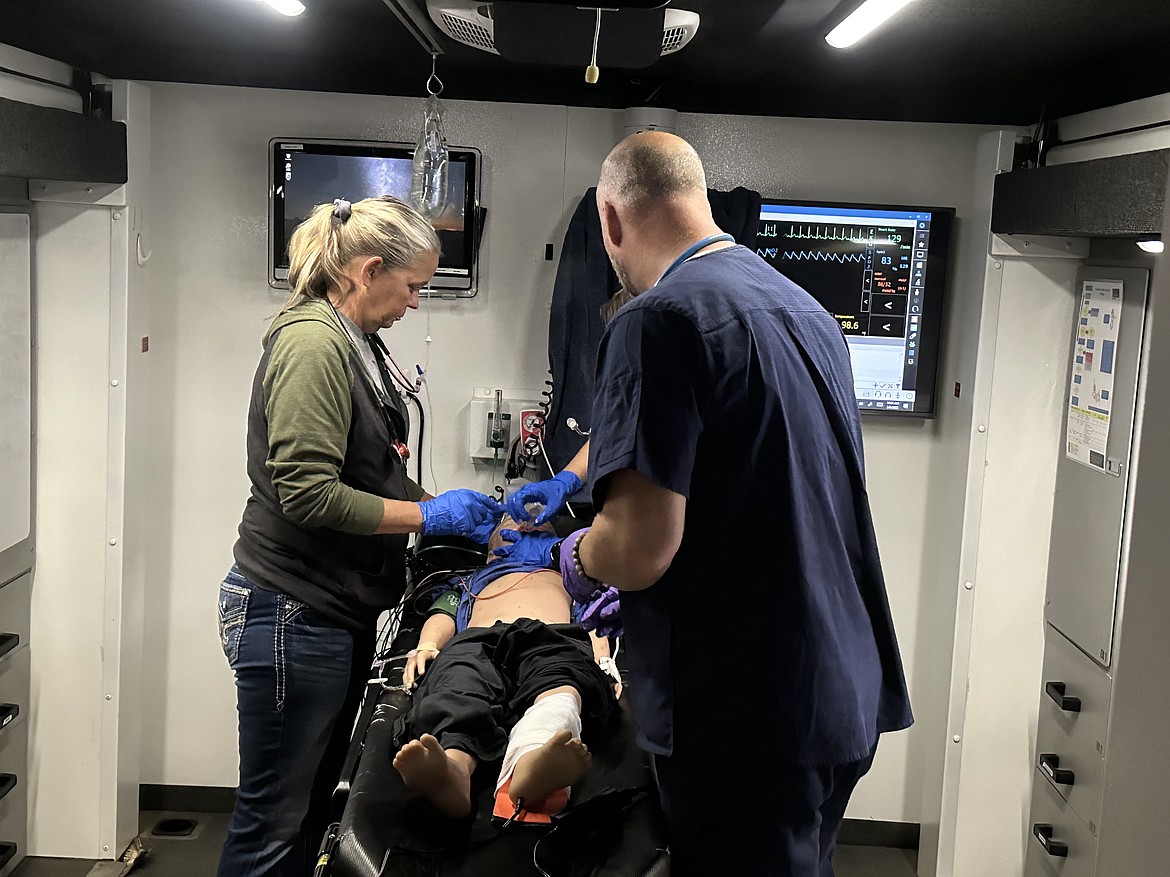 Personnel with Vitalogy EMS participate in a training hosted by Simulation in Motion Montana. (photo provided)