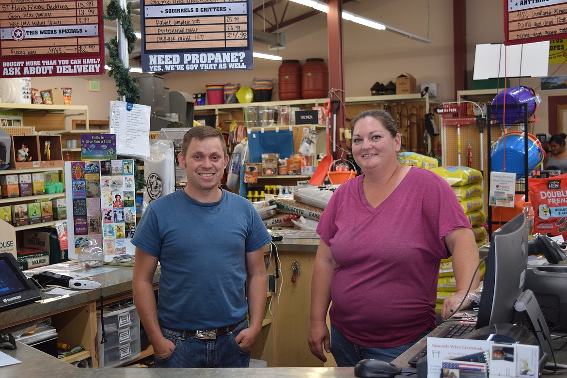 Dillon Hale and Megan Feekes at Hale’s Farm & Feed in Ephrata said there are a mix of methods ranchers can use to ensure their livestock remain healthy in the extreme heat the Basin has seen this week. From hydration supplements to water tank management, it’s all in applying a bit of effort to ensure animals remain safe.